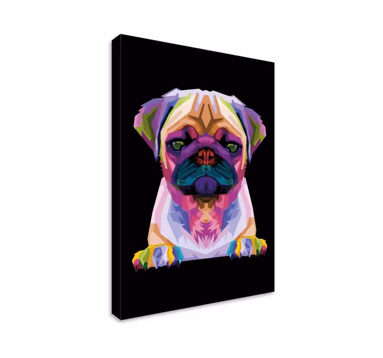 Geometrik-hayvanlar sevimli köpek kanvas baskılar - TenStickers