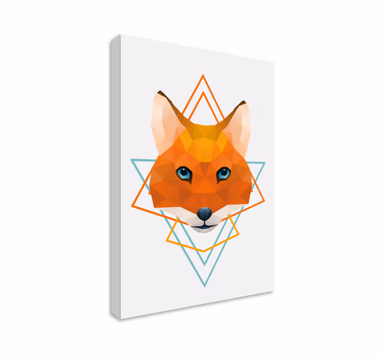 Geometrik-hayvanlar vahşi tilki hayvan kanvas baskılar - TenStickers