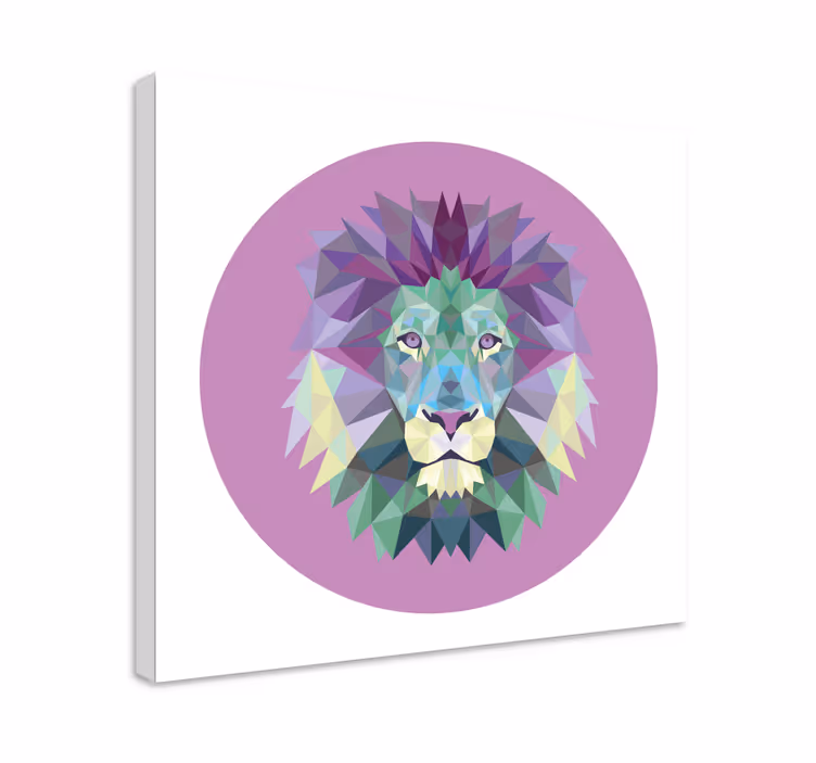 Hayvanlar tablo aslan baş geometrisi - TenStickers