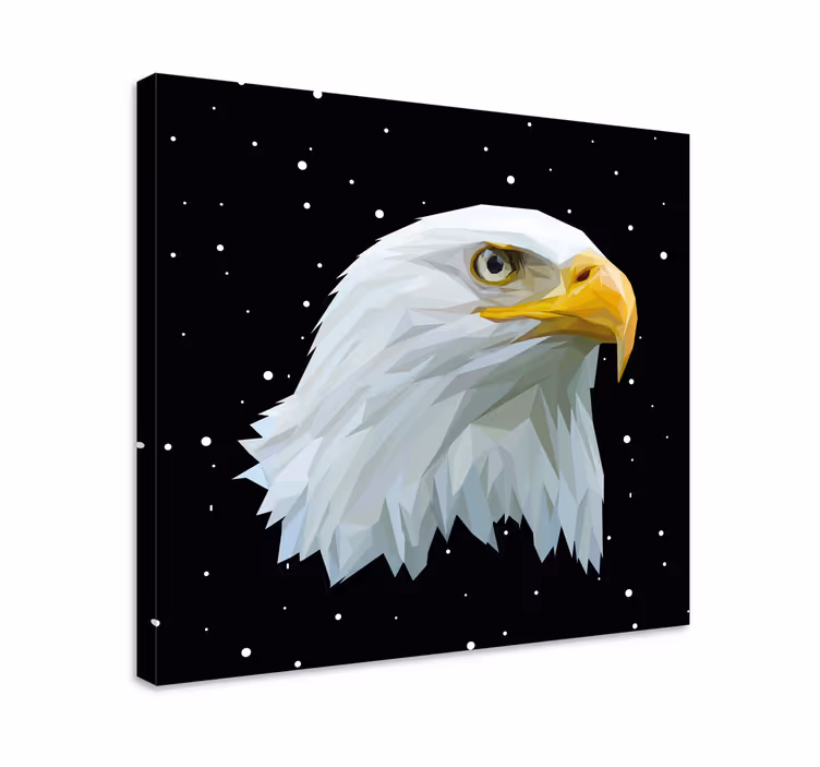 Geometrik-hayvanlar güçlü kartal kuş tuval - TenStickers