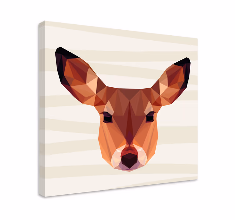 Geyik tablo geometrik geyik başı - TenStickers