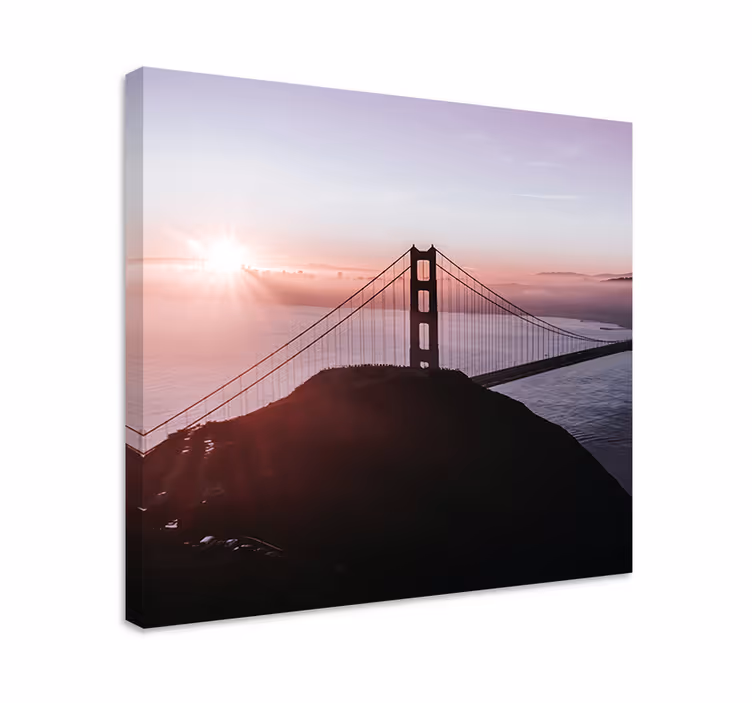 Şehirler ve Ülkeler kanvas tablo golden gate köprüsü - TenStickers