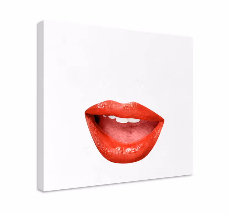 Gerçekçi kırmızı dudaklar modern tuval - TenStickers