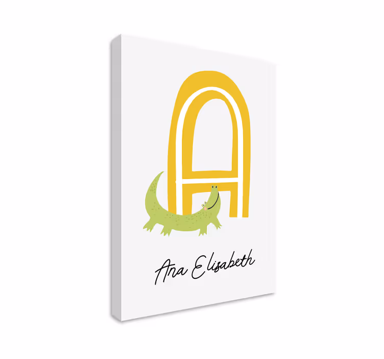 Abc ve harfler kanvas tablo - bir timsah arkadaş - TenStickers
