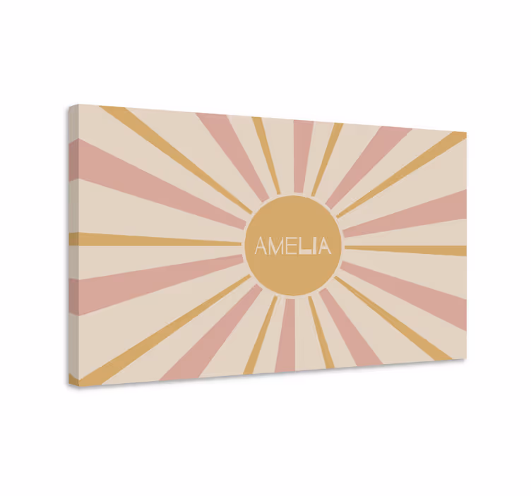 Amelia sunburst tasarımı Abc ve harfler kanvas tablo - TenStickers