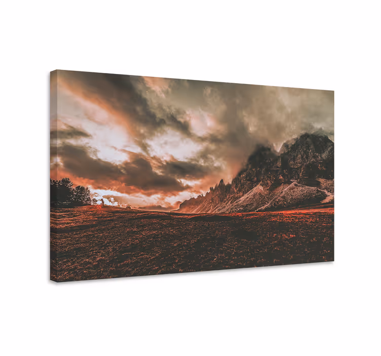 Tablo manzaraları dramatic mountain sunset - TenStickers