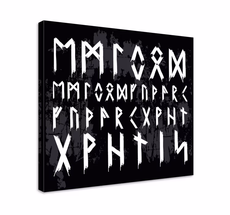 Viking alfabesi vintage nordic kanvas baskılar - TenStickers