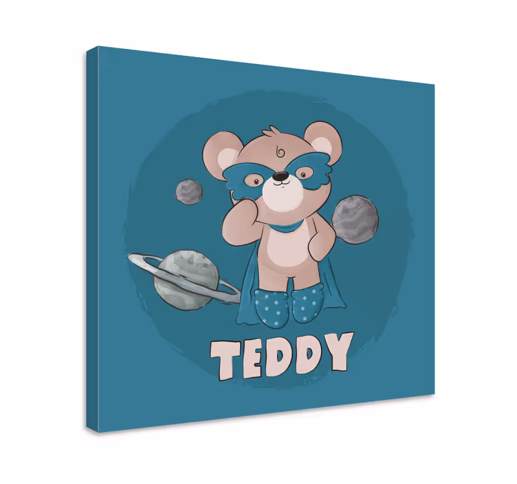 Ayı kahraman kişiselleştirilmiş tuval - TenStickers