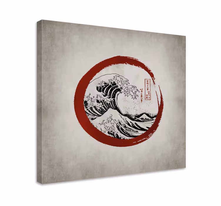 Kanagawa'nın büyük dalgası tuval sanat baskıları - TenStickers