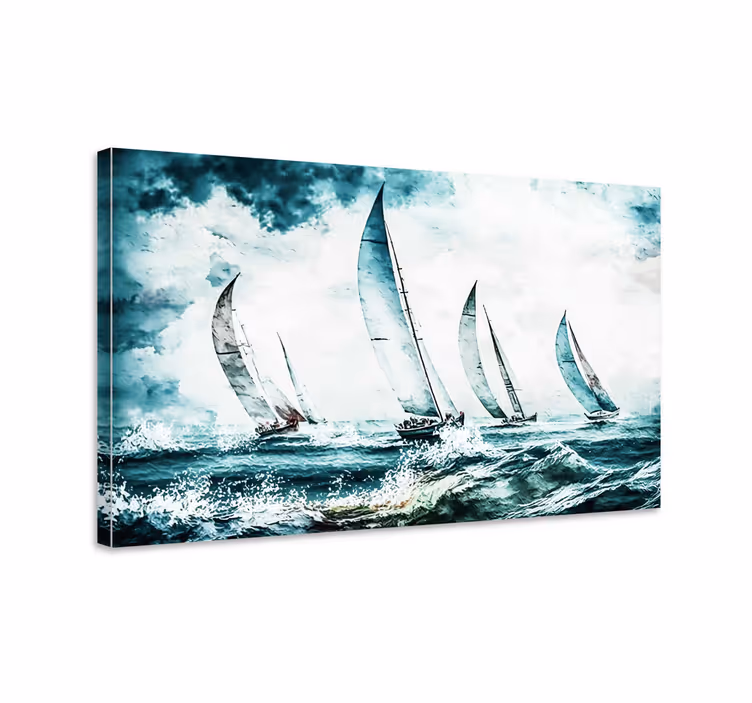El mar'da pintura veleros yemek odası için tablo - TenStickers