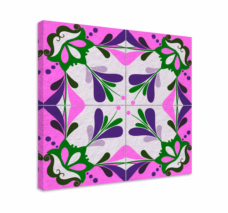 Pembe Hidrolik Fayans vintage tablo - TenStickers