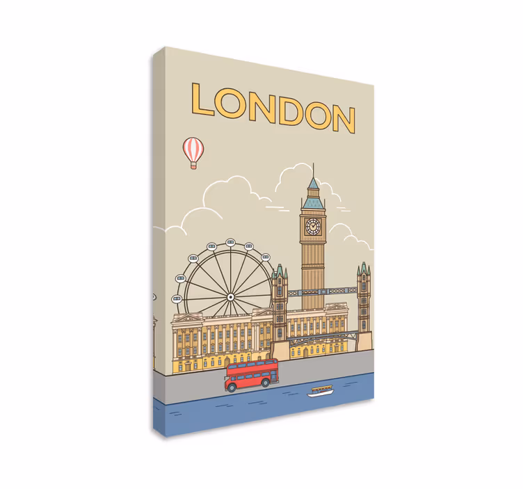 Londra şehirler ve ülkeler kanvas tablo - TenStickers