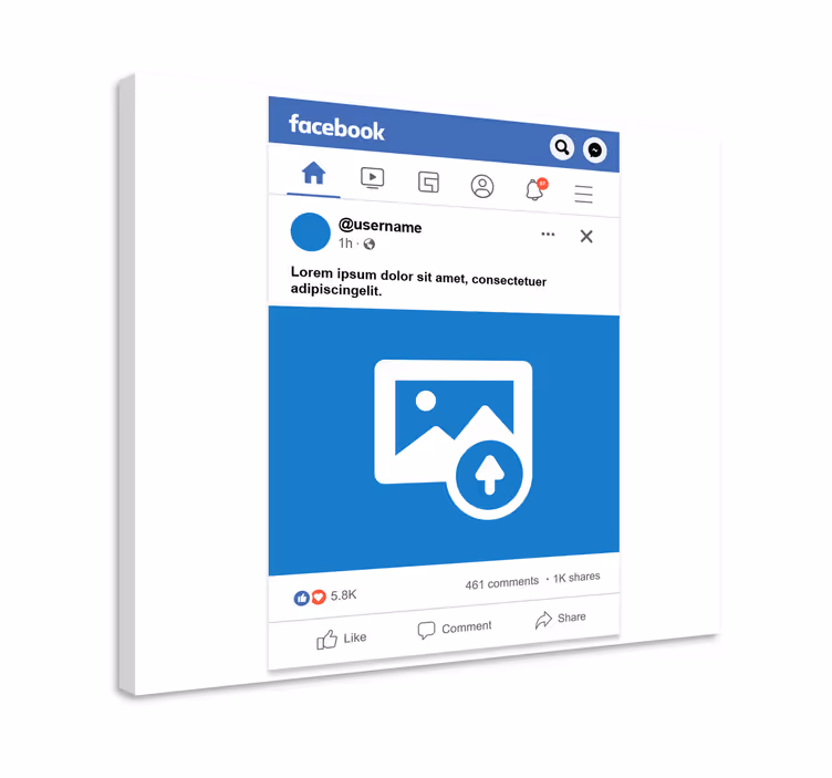 Facebook ekranı kişiselleştirilebilir kanvas tablo - TenStickers