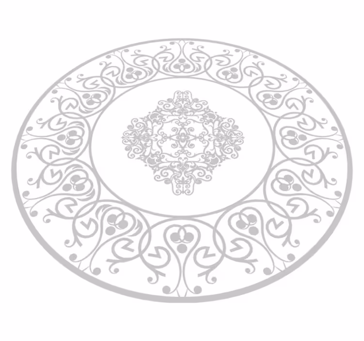 Yuvarlak şam beyaz pvc halı - TenStickers