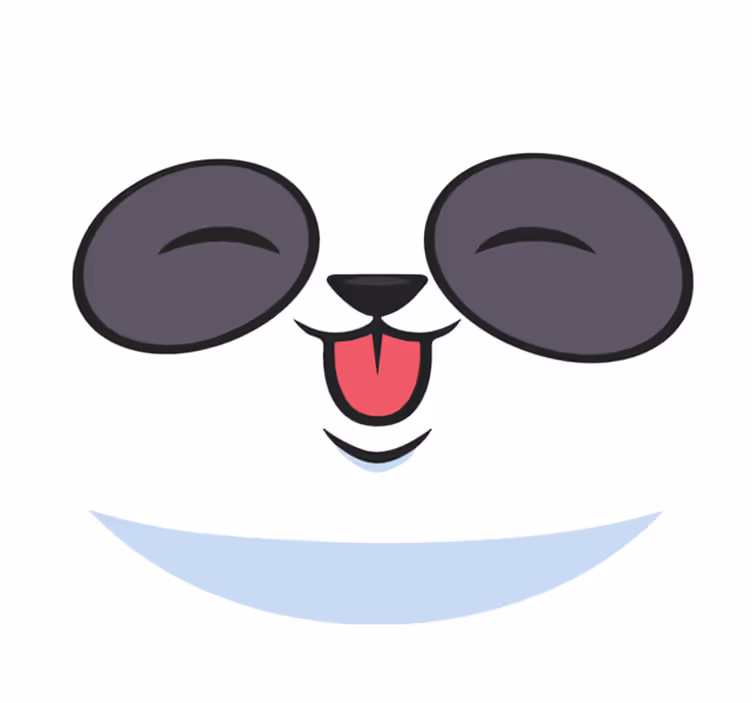 Panda yüzü beyaz pvc halı - TenStickers