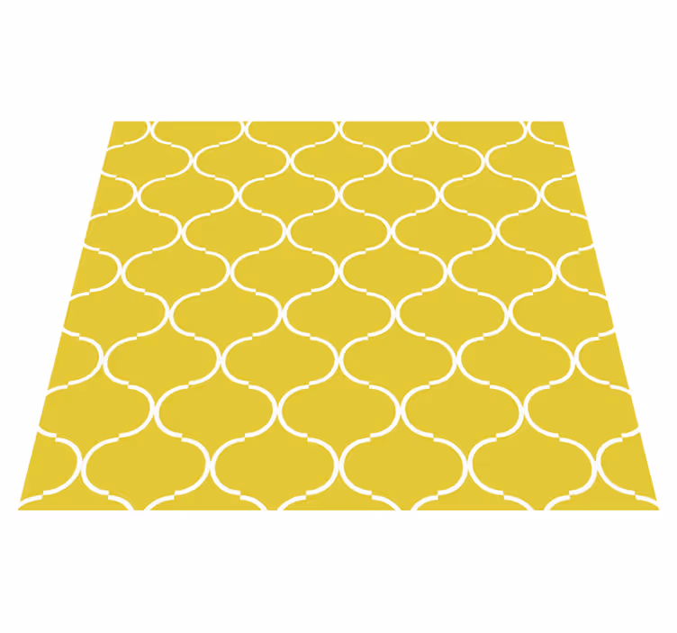 Geometrik çizgi deseni sarı pvc halı - TenStickers