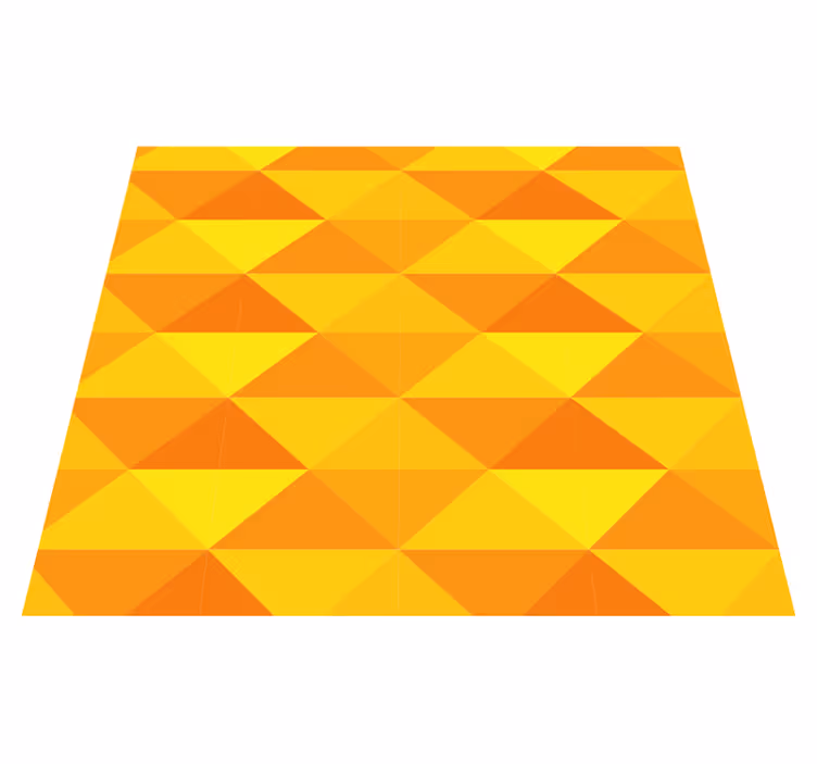 Geometrik üçgenler tasarımı sarı pvc halı - TenStickers