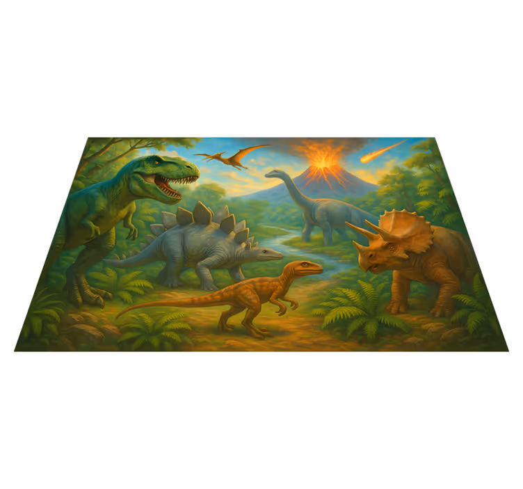 Dinozorların neslinin tükenmesi Hayvan pvc halı - TenStickers