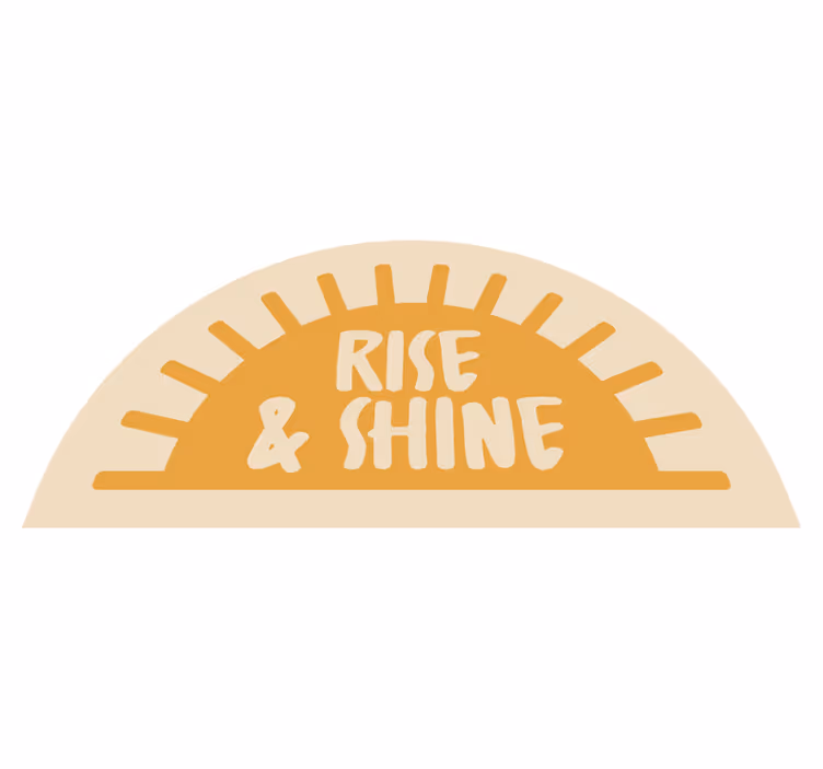 rise and shine metni banyo pvc halı - TenStickers