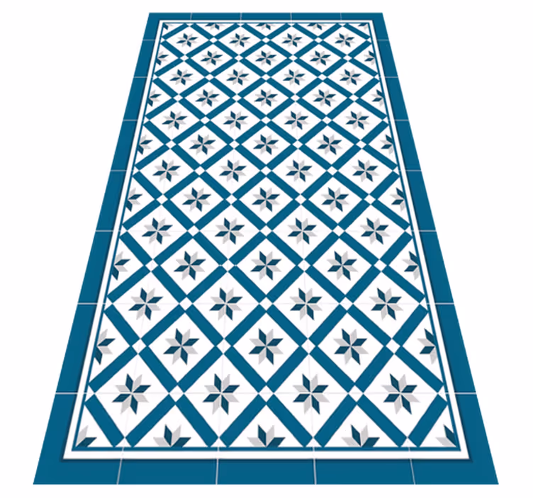 Hidrolik mavi mutfak pvc halı - TenStickers