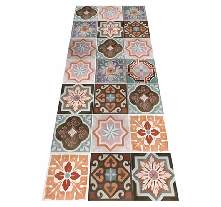Piastrellin sicilyalı mutfak pvc halı - TenStickers