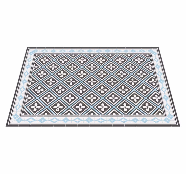 Geometrik karo tasarımı balkon ve dış mekan için pvc halı - TenStickers