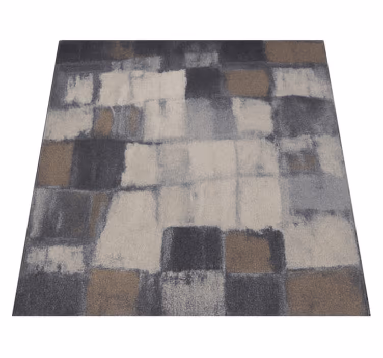 Gri patchwork tasarımı kare pvc halı - TenStickers
