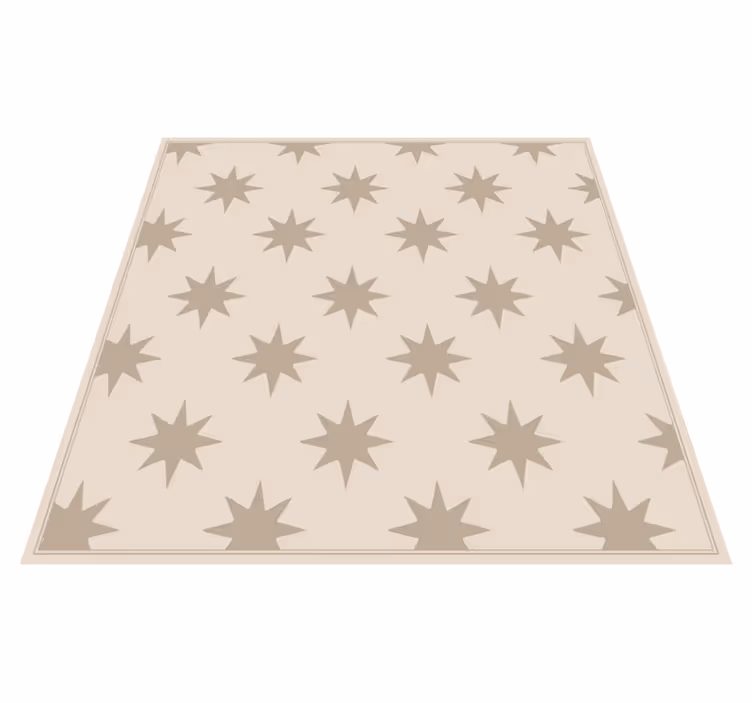 Yıldızlı bej motif mutfak pvc halı - TenStickers