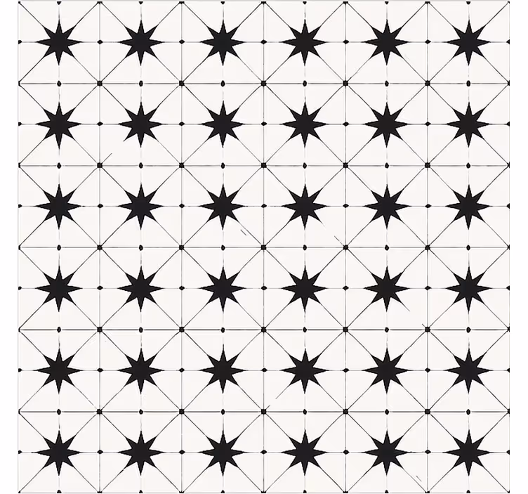 Encaustic yıldız deseni yemek odasi pvc halı - TenStickers