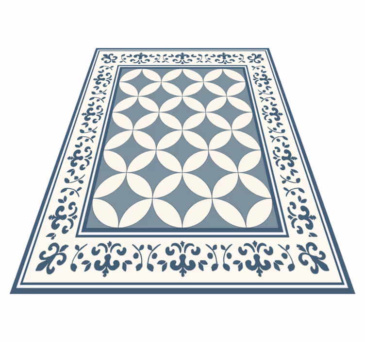 Dört yapraklı karo deseni yemek odasi pvc halı - TenStickers