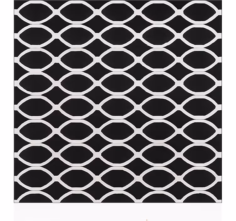 Monokrom oval tasarım yemek odasi pvc halı - TenStickers