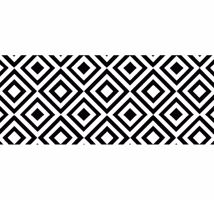 Siyah ve beyaz geometrik pvc halı - TenStickers