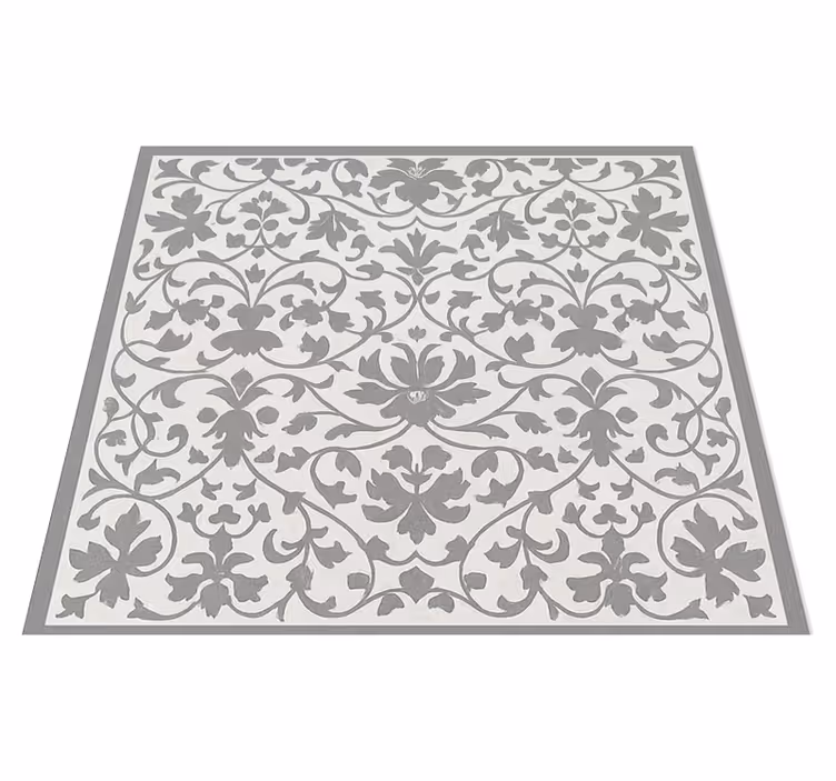 Mutfak pvc halı zarif gri arabesk - TenStickers