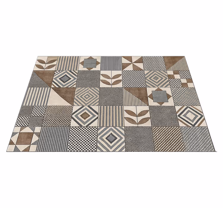 Mutfak pvc halı soyut geometrik doğa - TenStickers