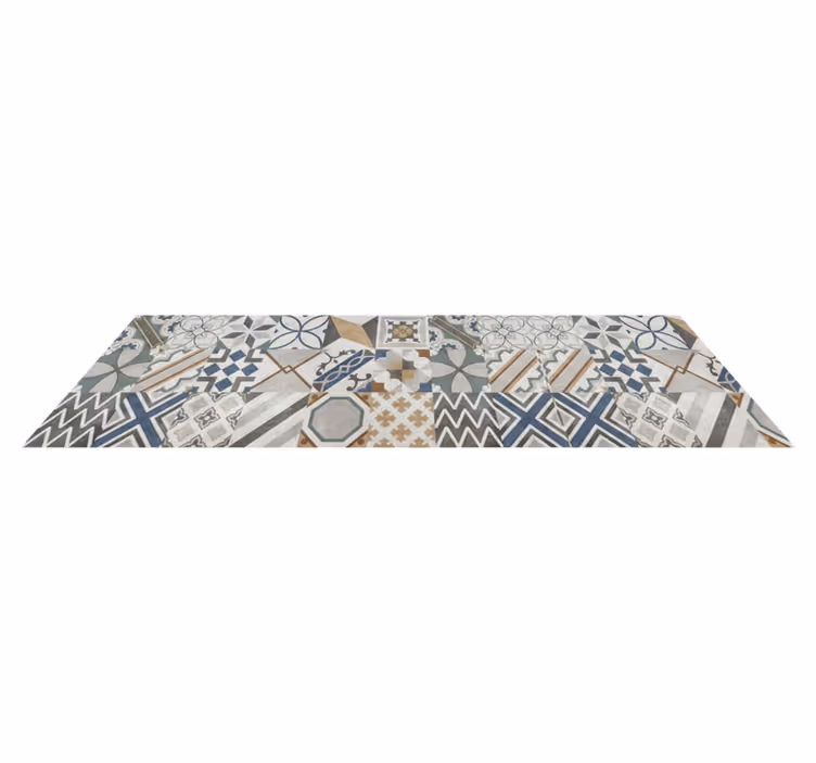 Mutfak pvc halı eklektik geometrik patchwork - TenStickers