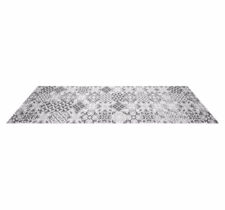 Mutfak pvc halı - ayrıntılı gri mozaik - TenStickers
