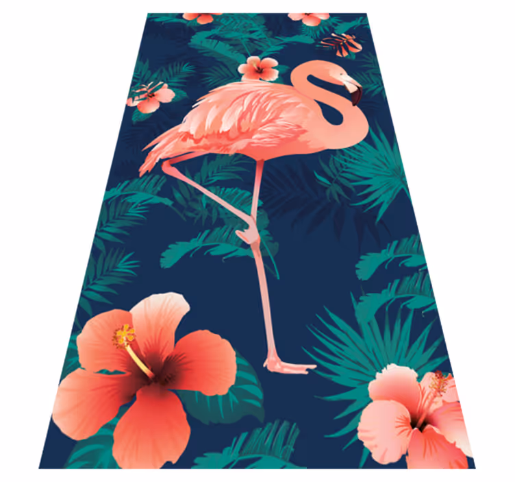 Hayvan pvc halı flamingo desenli - TenStickers
