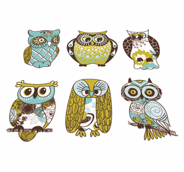 Hayvan pvc halı altı baykuş - TenStickers