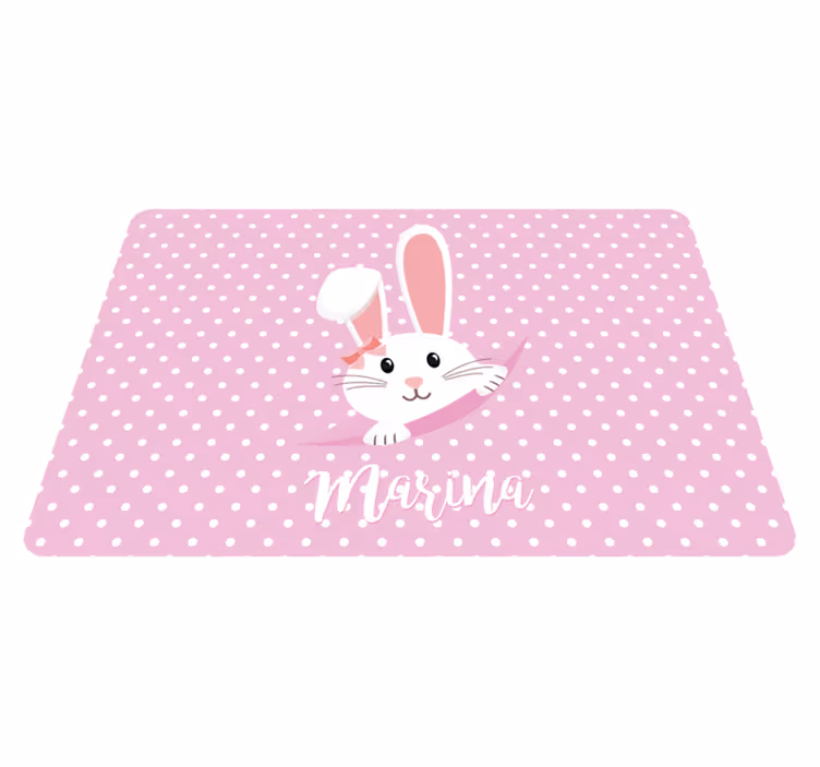 Hayvan pvc halı isimli sevimli tavşan kızı için - TenStickers
