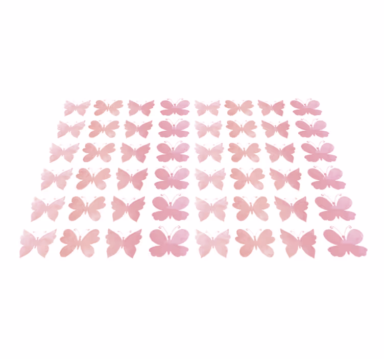 Hayvan pvc halı - pembe kelebekler tasarımı - TenStickers