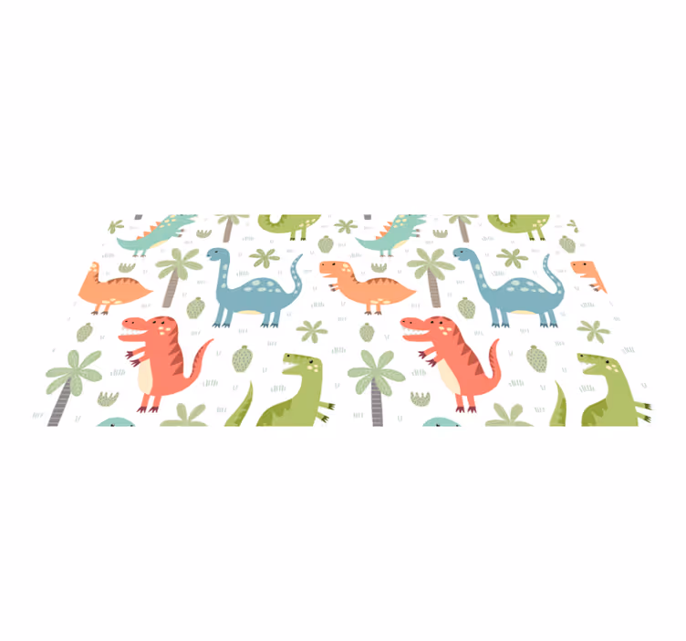 Hayvan pvc halı mutlu dinozor kallax - TenStickers
