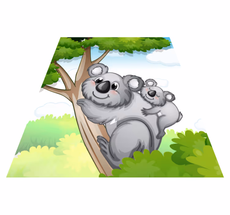 Hayvan pvc halı anne ve bebek koala - TenStickers