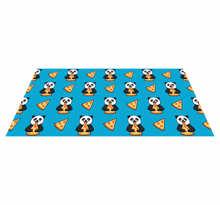 Hayvan pvc halı - pizza yiyen panda - TenStickers