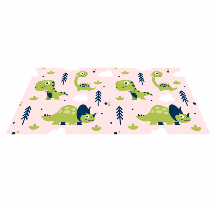 Hayvan pvc halı yeşil dinozorlar - TenStickers