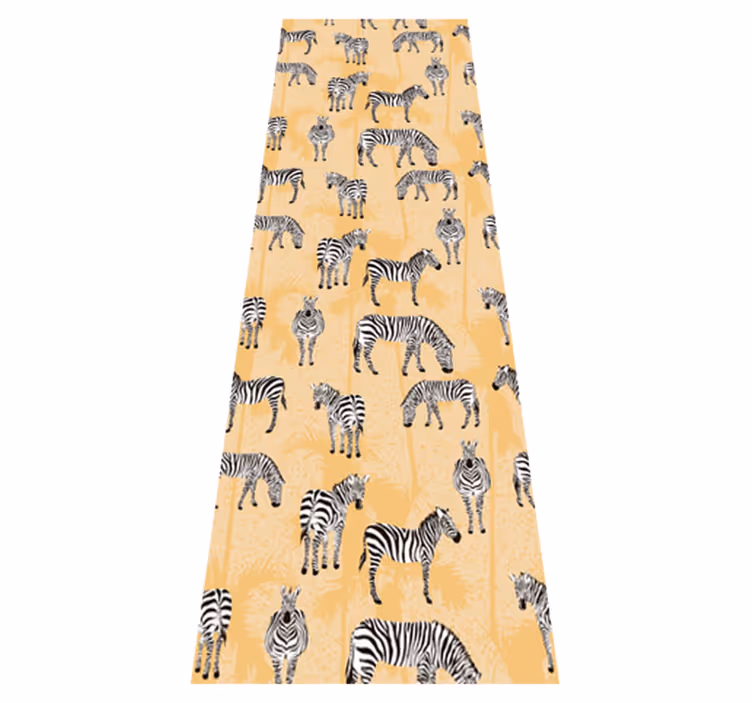 Hayvan pvc halı zebra ve palmiye - TenStickers