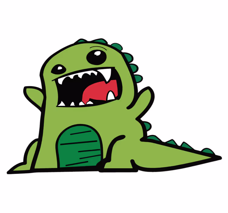 Hayvan pvc halı korkutucu yeşil dinozor çizimi - TenStickers