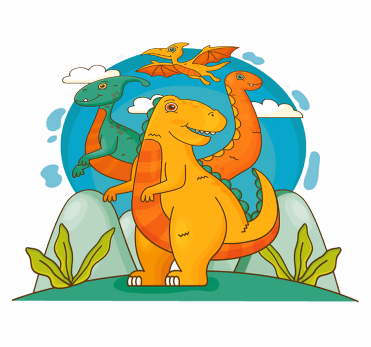 Hayvan pvc halı ormanda dinozorlar - TenStickers