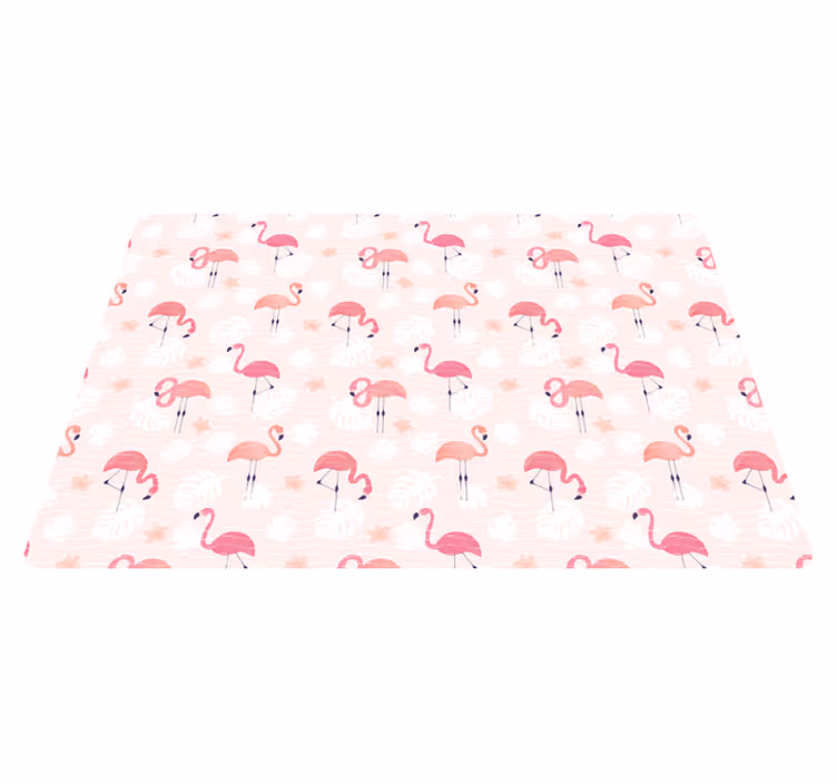 Hayvan pvc halı pembe flamingo desenli - TenStickers