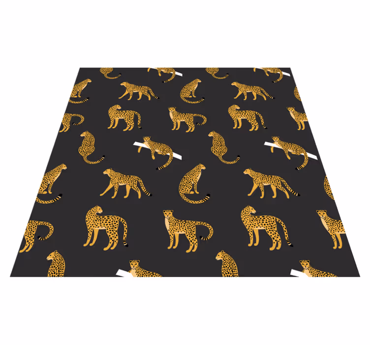 Hayvan pvc halı leopar desenli koyu arka plan - TenStickers