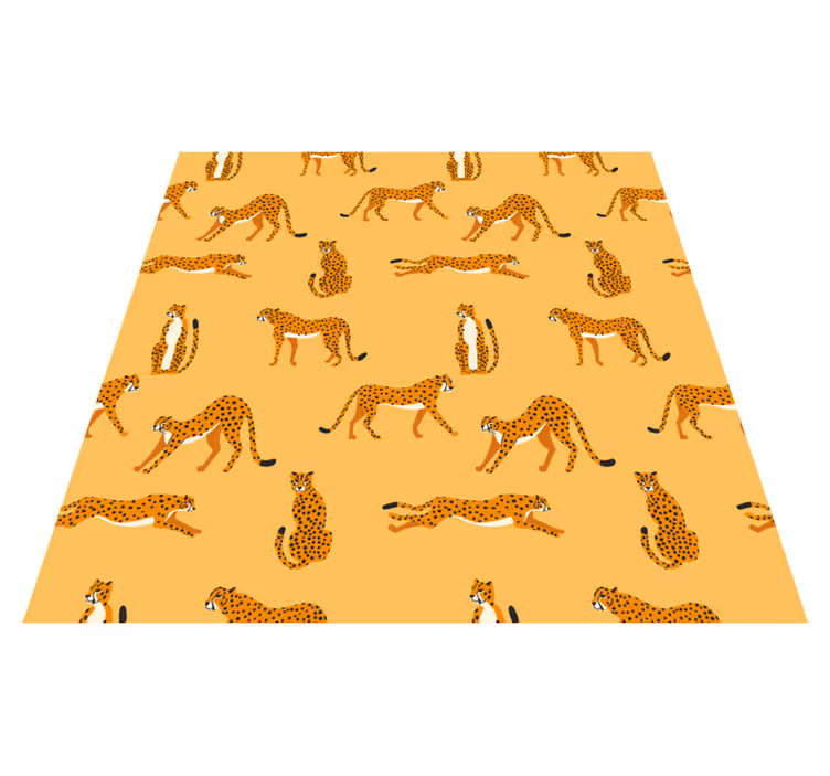 Hayvan pvc halı sarı leopar grafik deseni - TenStickers